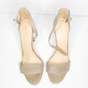 Calvin Klein size 10 gold glitter strappy heel